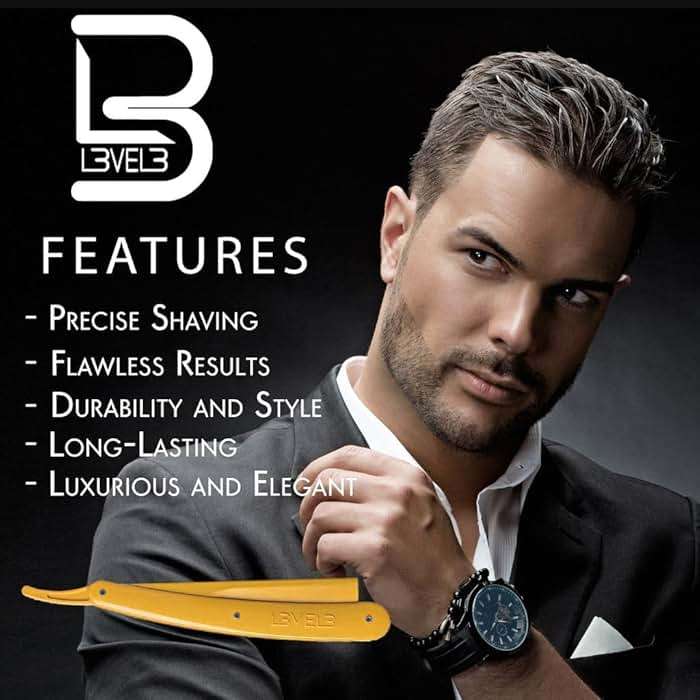 L3 - Level 3 Straight Razor Holder - Excellent Grip and Control - Precision Shaving Control - Level Three Straight Razor Holder (Yellow) - Image 5