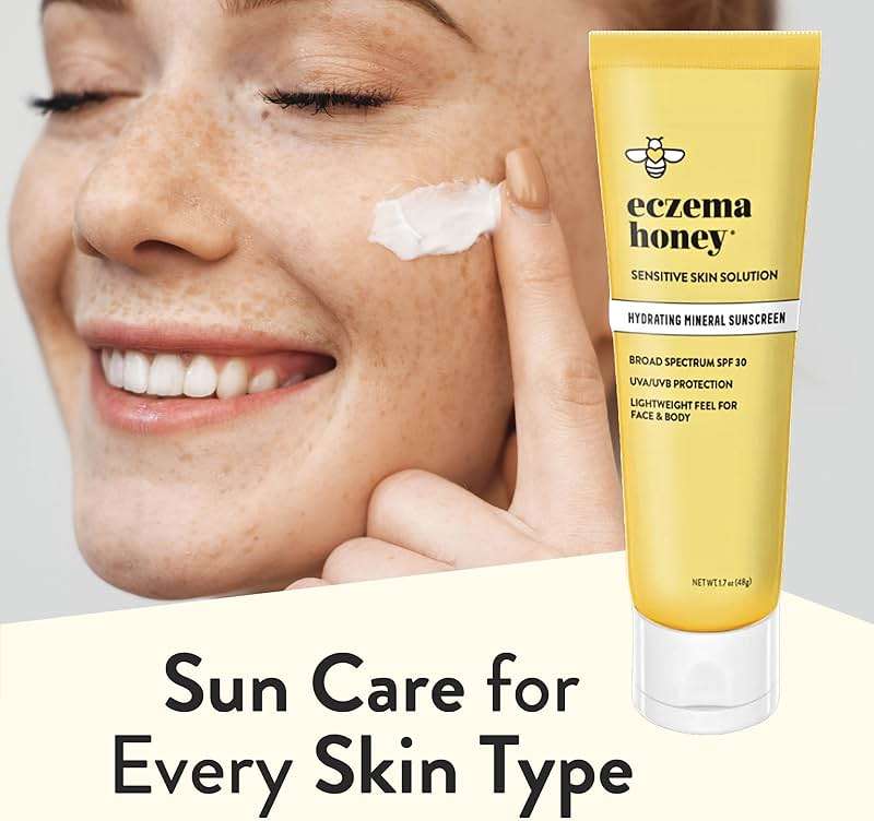 Eczema Honey Hydrating Mineral Sunscreen - Lightweight SPF 30 Sun Cream - Body & Face Sunscreen for All Ages (1.7 Oz) - Image 7