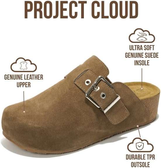 Project Cloud Clogs for Women Footwear - Memory Foam and Non-Slip Platform Wedges Heels for Women Mules & Clogs 2026 - Comfortable Stylish Slip-On with Adjustable Straps (Rhona) - Image 3