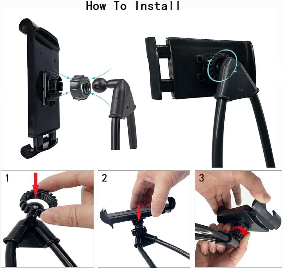 Lazy Cell Phone Holder, Universal Cell Phone Holder for Smart Mobile Phone,Hanging on Neck Cell Phone Mount Holder ,Hands-Free Mobile Phone Holder on Bed/Tableb, 27.6'' Length for 4.7''-6.7'' Size - Image 4