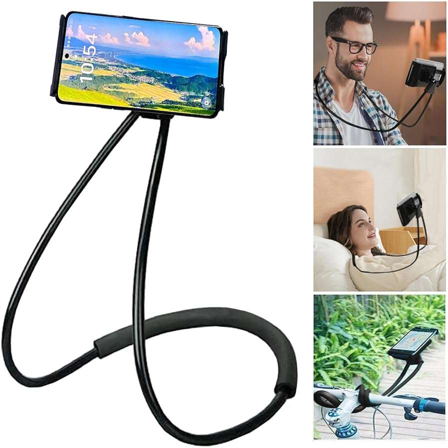 Lazy Cell Phone Holder, Universal Cell Phone Holder for Smart Mobile Phone,Hanging on Neck Cell Phone Mount Holder ,Hands-Free Mobile Phone Holder on Bed/Tableb, 27.6'' Length for 4.7''-6.7'' Size - Image 6