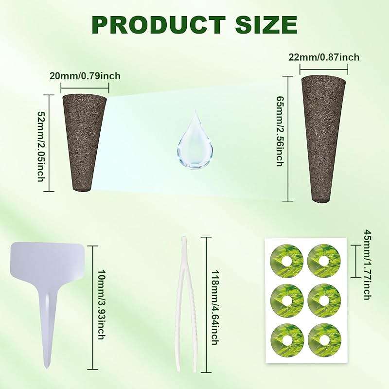 215 Pack Hydroponic Pods Supplies for Aerogarden Pods, Grow Sponges for Hydroponics, Seed Pods Kit with 100 Grow Sponges, 102 Pod Labels,12 Plant Labels, 1 Tweezer for Hydroponic Indoor Garden System - Image 2