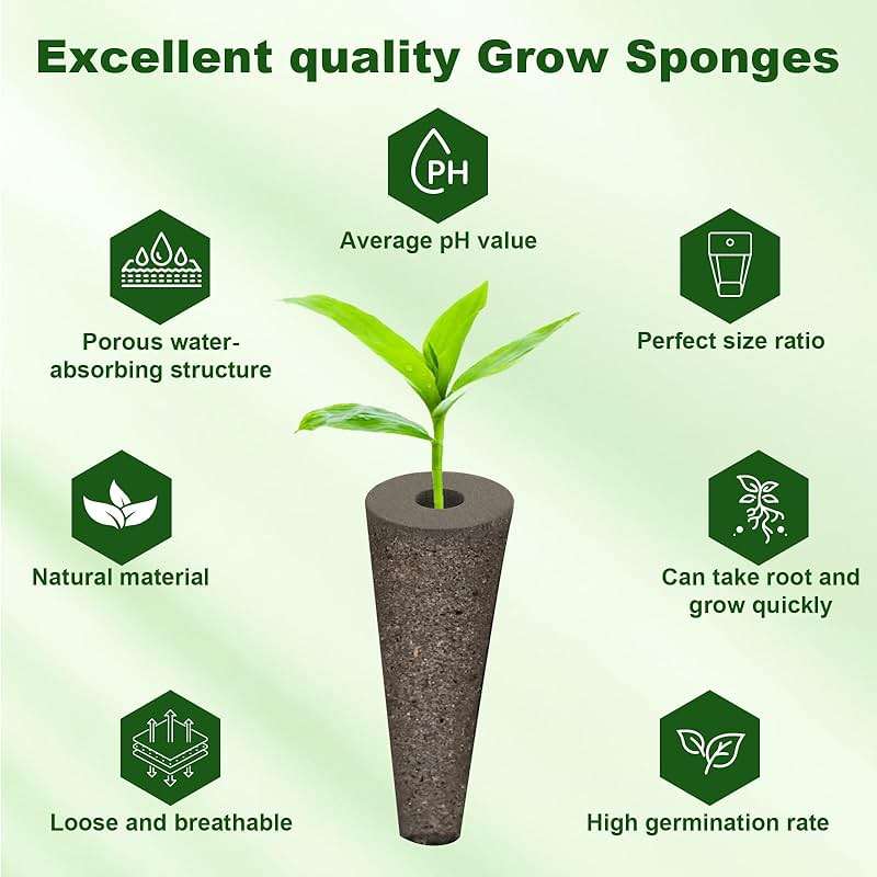 215 Pack Hydroponic Pods Supplies for Aerogarden Pods, Grow Sponges for Hydroponics, Seed Pods Kit with 100 Grow Sponges, 102 Pod Labels,12 Plant Labels, 1 Tweezer for Hydroponic Indoor Garden System - Image 4