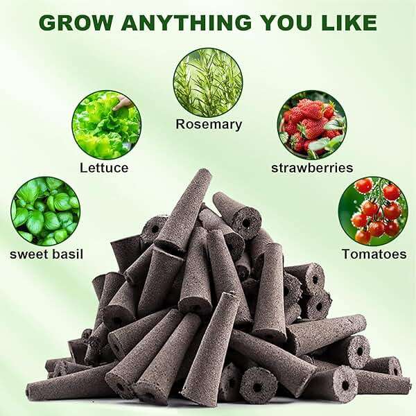 215 Pack Hydroponic Pods Supplies for Aerogarden Pods, Grow Sponges for Hydroponics, Seed Pods Kit with 100 Grow Sponges, 102 Pod Labels,12 Plant Labels, 1 Tweezer for Hydroponic Indoor Garden System - Image 5