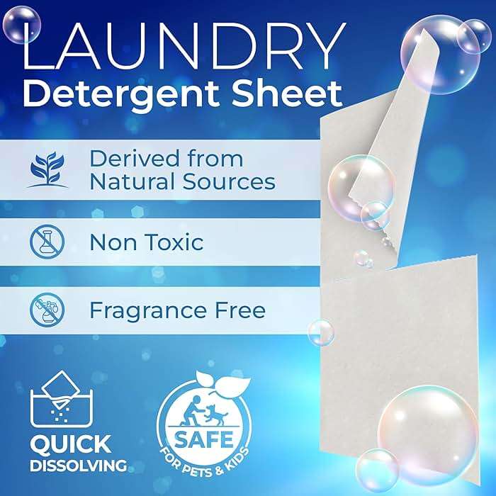 Gull Living Travel Laundry Detergent Sheets Unscented - 10 Loads - Dissolves Quickly, Removes Stains & Odors - For Home and Travel Laundry Sheets Detergent - Image 2