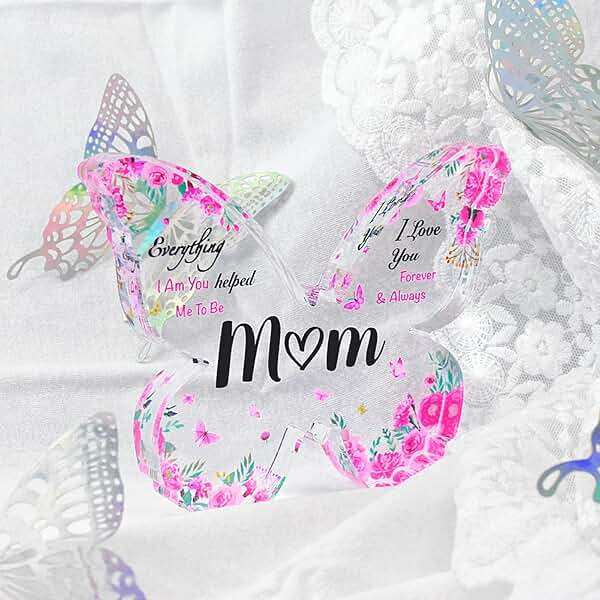 Mothers Day Gifts for Mom - Engraved Butterfly-Shaped Acrylic Plaque Decor 5 x 3.8 Inch - Christmas Birthday Mothers Day Gifts for Mom, Heartwarming Home Decor - Image 4