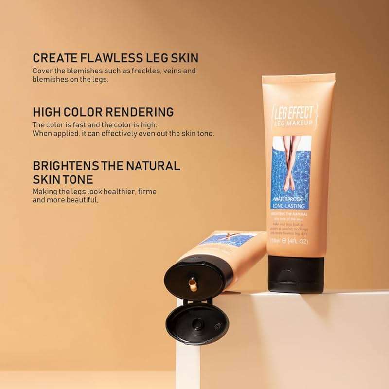 Leg and Body Makeup, Skin Perfecting Body Foundation, Tattoo Cover Up Makeup, Spider Vein Concealer for Leg and Body Scar Cover up Makeup, Flawless Looking Legs, Evens Skin Tone (Medium Golw) - Image 2
