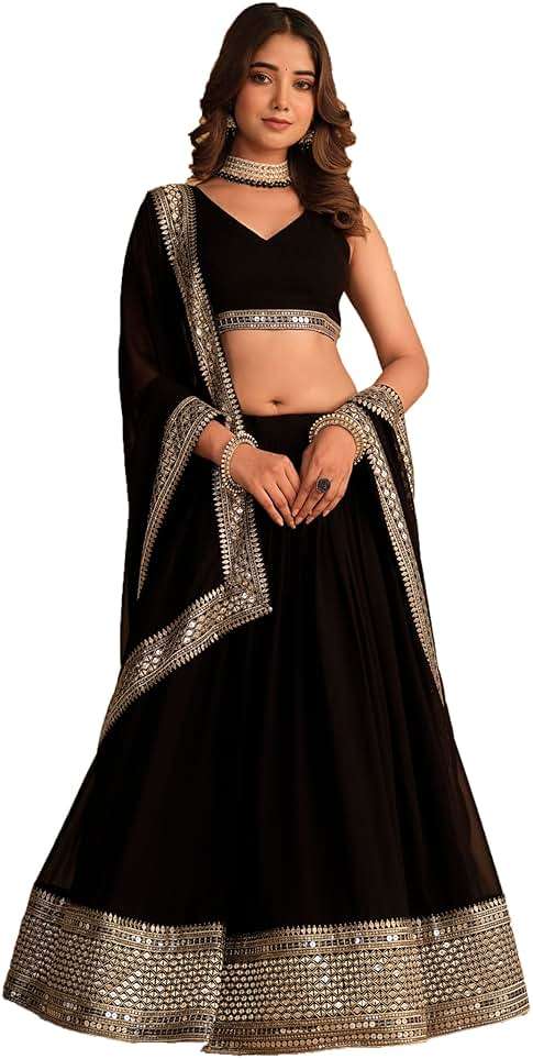 RoohVastra indian ready to wear lehenga choli for women flared party night with stitched blouse 8328-U - Image 1