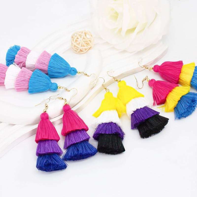 Nanafast LGBTQ Pride Earrings for Women Rainbow Layered Tassel Earrings for Gay Lesbian Bisexual Transgender Nonbinary Pansexual Pride Earrings LGBT Pride Jewelry - Image 6