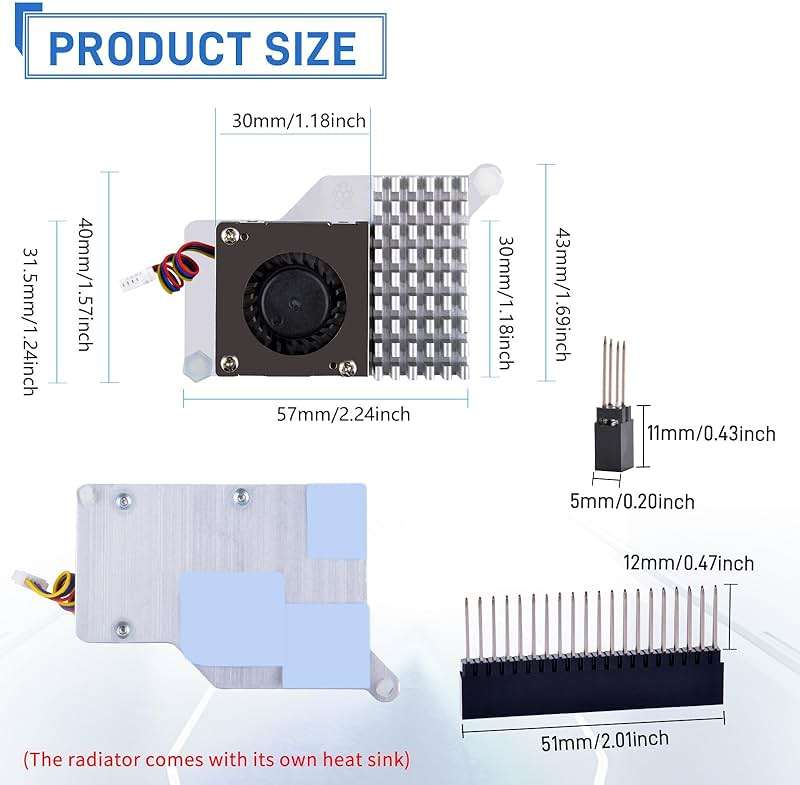 GeeekPi P33 M.2 NVME M-Key PoE+ Hat with Official Pi 5 Active Cooler for Raspberry Pi 5, Support M.2 NVMe SSDs 2230/2242/2260/2280 - Image 5