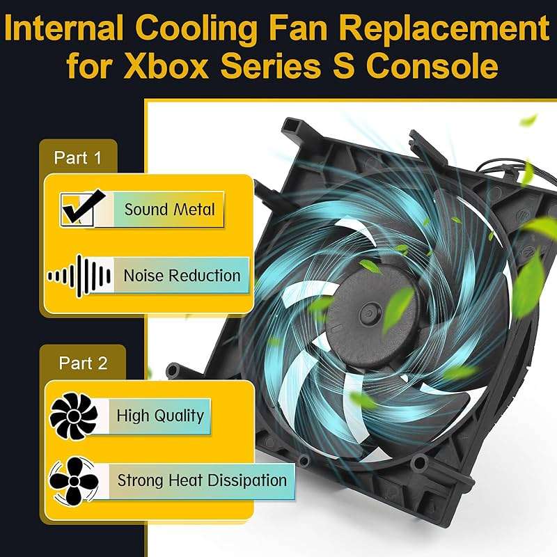 Internal Cooling Fan for Xbox Series S Console Cooler Replacement CPU Cooling Fan with Repair Tools(7 Blades) - Image 3