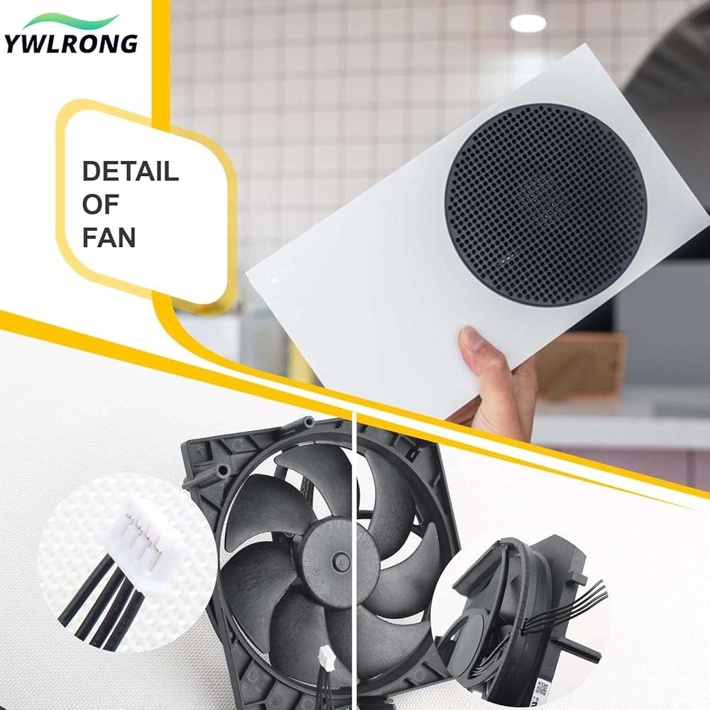 Internal Cooling Fan for Xbox Series S Console Cooler Replacement CPU Cooling Fan with Repair Tools(7 Blades) - Image 4