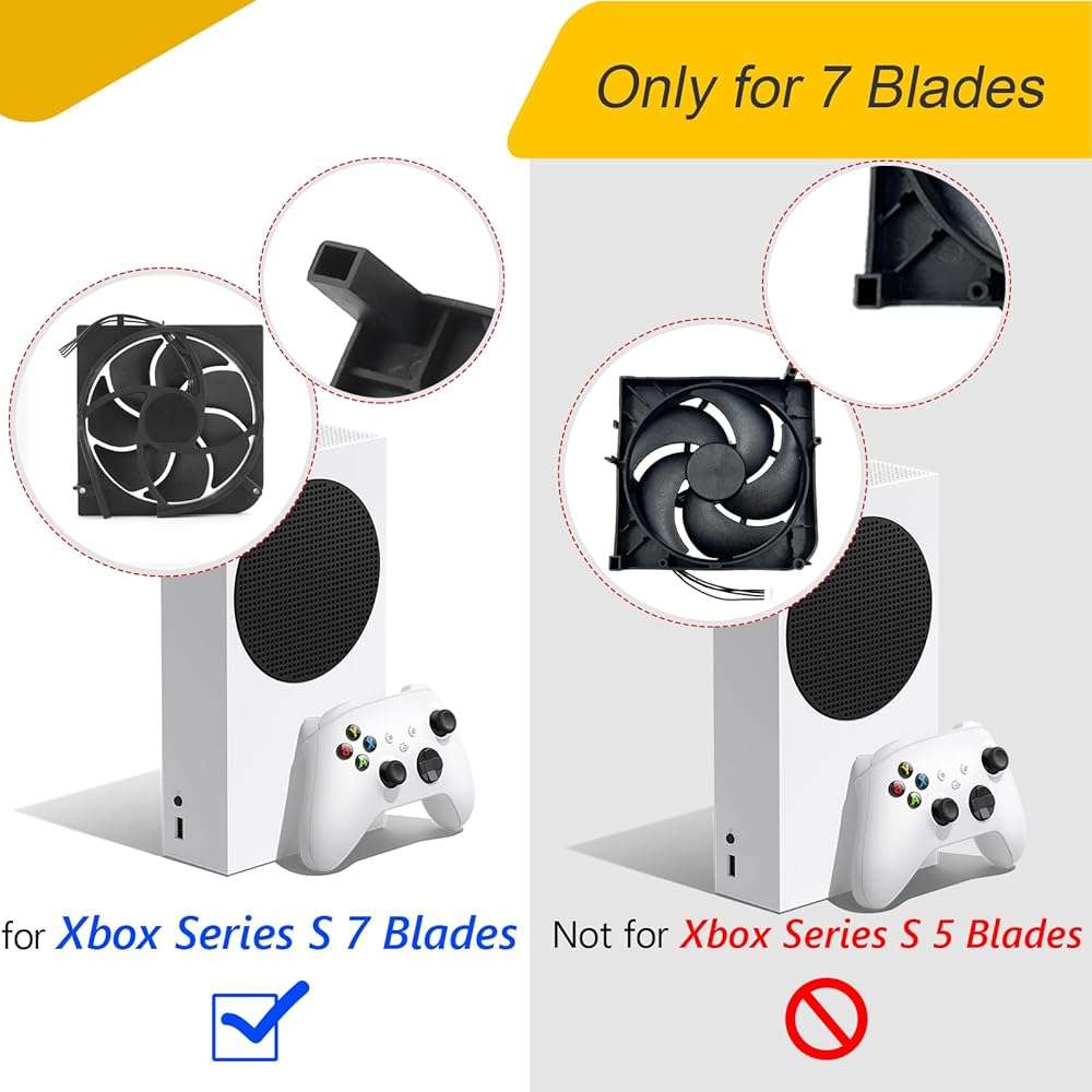 Internal Cooling Fan for Xbox Series S Console Cooler Replacement CPU Cooling Fan with Repair Tools(7 Blades) - Image 6