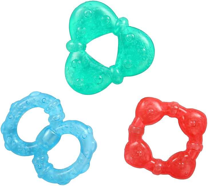 Bright Starts Stay Cool Teethers, Water-Filled & Chillable, BPA Free Teething Toy, Ages 3 Months+, Unisex, 3-Pack - Image 1