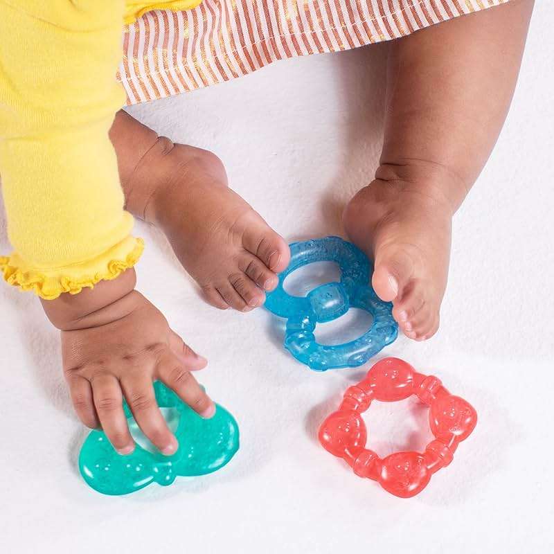 Bright Starts Stay Cool Teethers, Water-Filled & Chillable, BPA Free Teething Toy, Ages 3 Months+, Unisex, 3-Pack - Image 4