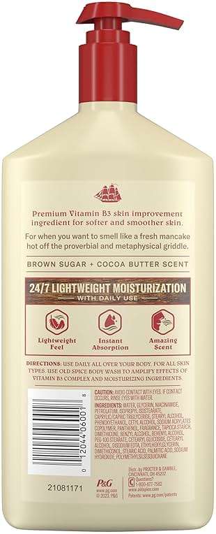 Old Spice Hand, Face & Body Lotion for Men, 24/7 Lightweight Moisturization with Vitamin B3, Instant Absorption, For All Skin Types, Brown Sugar + Cocoa Butter Scent, 16 oz - Image 8