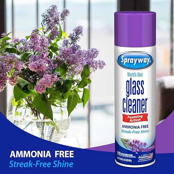 Sprayway Glass Cleaner Lavender Scent Foaming Aerosol Spray, 19oz, Pack of 6 | Ammonia-Free, Streakless, Fast-Acting | Cleans & Polishes Glass Surfaces | Removes Fingerprints, Dust, Dirt, Smoke Film - Image 5