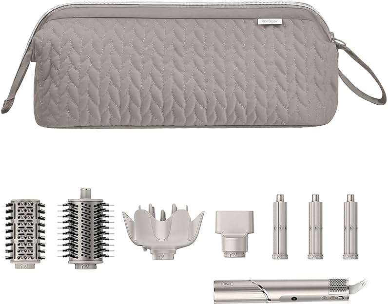 KarSyon Shark Flex Style Case for Airwrap Hair Dryer Brush Revlon Hair Tools Travel Bag Carrying Case Flat Curling Iron Organizer (Camel) - Image 1