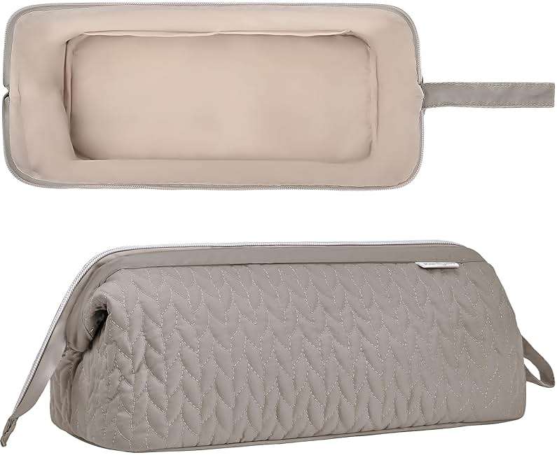 KarSyon Shark Flex Style Case for Airwrap Hair Dryer Brush Revlon Hair Tools Travel Bag Carrying Case Flat Curling Iron Organizer (Camel) - Image 3