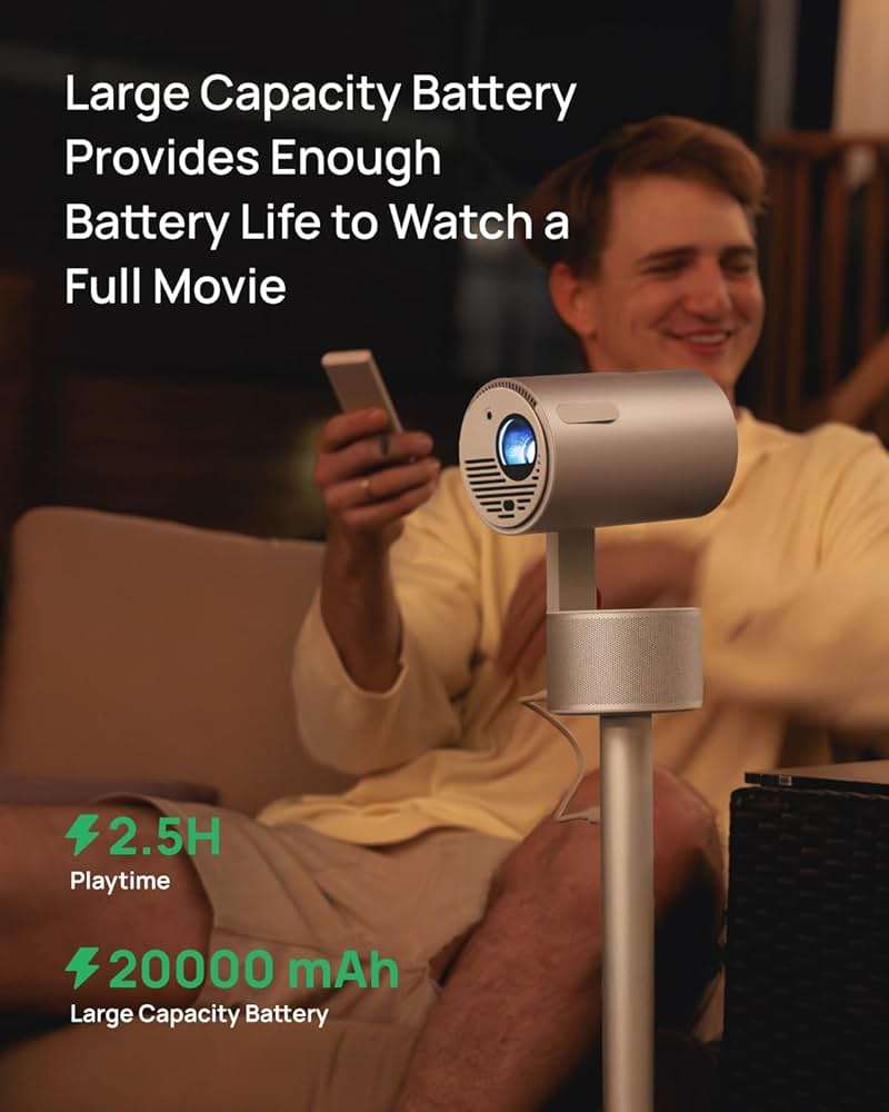 XGIMI MoGo 3 Pro NEW Outdoor Projector with PowerBase Stand, 2.5hrs Battery, Google TV with Licensed Netflix, Build-in Adjustable Stand, 450 ISO Lumens, ISA 2.0, 2 x 5W Harman Kardon - Image 4