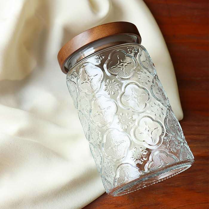 Adodeen 32oz Vintage Glass Jars With Lids, Airtight Food Storage Containers, Kitchen Canisters For Sugar, Coffee, Tea, Spice, Flour, Candy Cookie, Pasta, Cereal, Cute Decorative Jars - Image 7