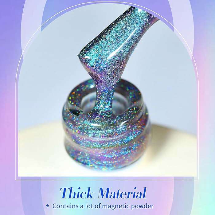 Born Pretty 9D Cat Magnetic Eye Gel Nail Polish Holographic Rainbow Gel Polish Blue Purple Soak Off U V LED Gel Polish Nail Art Design Manicure Salon DIY Home 15ML - Image 6