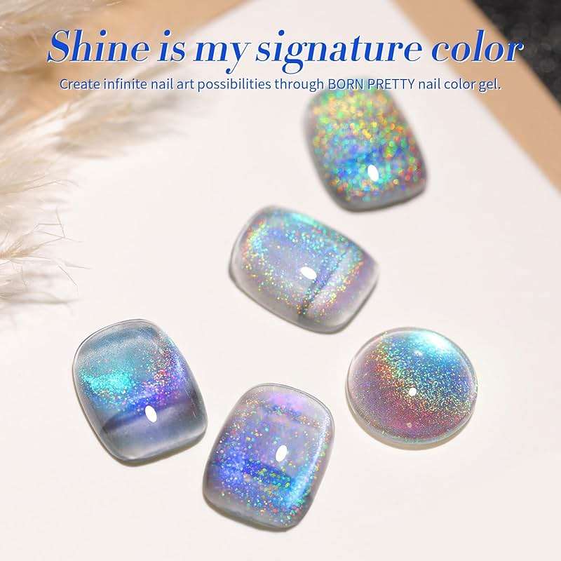 Born Pretty 9D Cat Magnetic Eye Gel Nail Polish Holographic Rainbow Gel Polish Blue Purple Soak Off U V LED Gel Polish Nail Art Design Manicure Salon DIY Home 15ML - Image 9