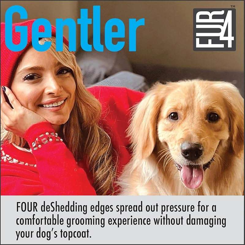 FUR4 deShedding Dog Brush for Long Hair Dogs – Pet Hair Brush with 4 Carbon Fiber Edges – deShedding Tool Removes Loose Fur – Gentle & Effective Dog Grooming Brush for Shedding - Image 6