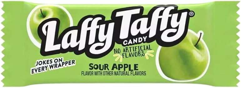 Laffy Taffy Sour Apple Mini Bars Bulk Candy Tub 145 Ct | Individually Wrapped Chewy Fruit Candy, Party Favors, Office Snacks, Classroom Treats, Sour Apple Flavor Candy Bucket for Kids & Adults - Image 3