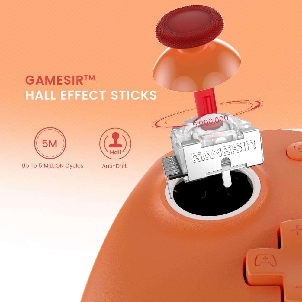 GameSir G7 SE Wired Controller for Xbox Series X|S, Xbox One & Windows 10/11, Plug and Play Gaming Gamepad with Hall Effect Joysticks/Hall Trigger, 3.5mm Audio Jack (Orange) - Image 2