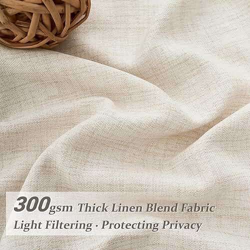 Pinch Pleat Thick Linen Viral Curtains 84 Inch Length 2 Panels Set for Living Room,Cream Beige Neutral Pleated Semi Sheer Curtain Light Filtering Privacy Let Light in Bedroom Window Drapes 40" Wx84 L - Image 2