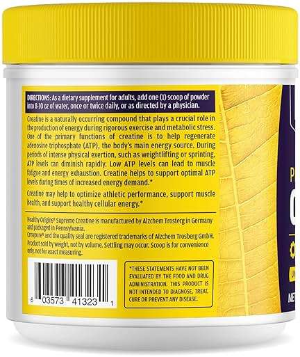 Healthy Origins® Performance Creatine with Creapure®, Unflavored Powder, Supports Muscle Function, Energy & Recovery, 21.2oz (600g), 120 Servings - Image 3