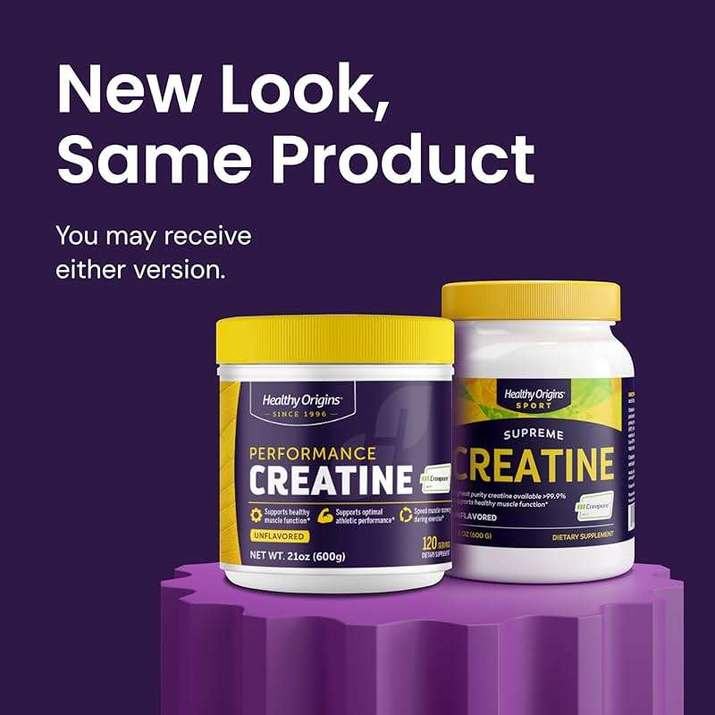 Healthy Origins® Performance Creatine with Creapure®, Unflavored Powder, Supports Muscle Function, Energy & Recovery, 21.2oz (600g), 120 Servings - Image 4
