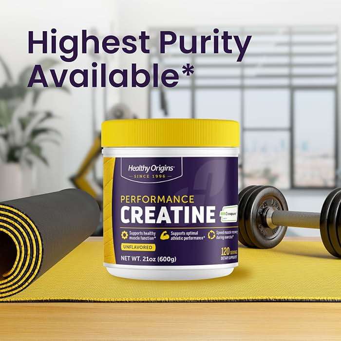 Healthy Origins® Performance Creatine with Creapure®, Unflavored Powder, Supports Muscle Function, Energy & Recovery, 21.2oz (600g), 120 Servings - Image 5
