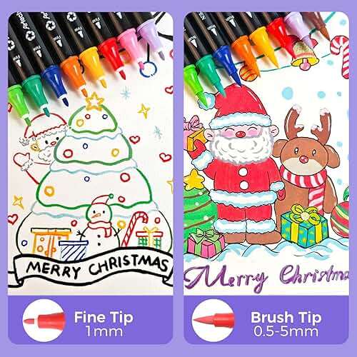 Artecho Acrylic Paint Markers 48 Colors, Acrylic Paint Pens with Brush Tip and Fine Tip for Stone, Rock Painting, Paper, Pumpkin, Wood, Egg, Canvas, Ceramic, Fabric, leather, Glass, DIY Crafts - Image 4