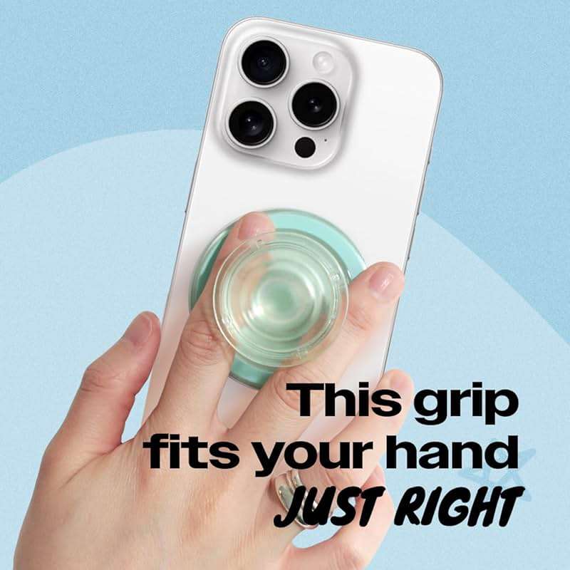 OnTheGrip Compatible with Magsafe Magnetic Authentic Translucent Color Design Collapsible Mobile Phone Grip Stand Holder for Smartphone Tablet Cell Phone Accessory (Mint) - Image 2