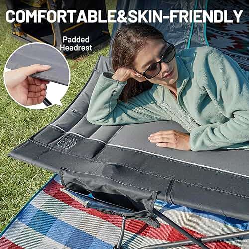 Timber Ridge Extra Wide Heavy Duty Camping Cot for Adult, Easy Set Up Oversized Sleeping Cot with Carry Bag for Camping, Travel and Outdoors, Support up to 450lbs - Image 5