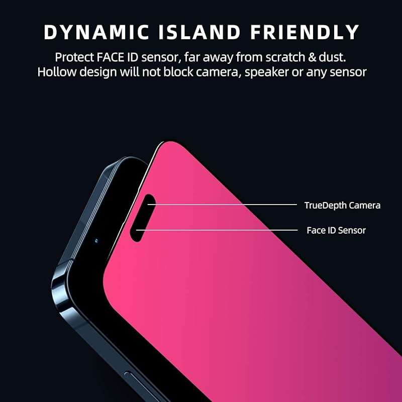 EGKimBa Privacy Screen Protector for iPhone 15 Pro Max, 6.7 inch Gradient Anti-Blue Light Tempered Glass - 2 Packs - Image 5