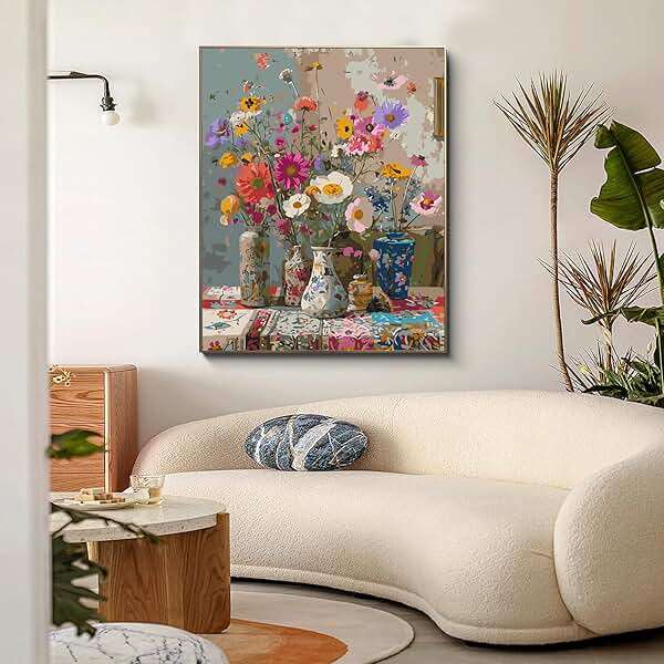 PRASIO Paint by Numbers Kit for Adults Beginner, Flowers Adult Paint by Number Kits on Canvas, DIY Acrylic Number Painting Crafts for Adults for Home Decor Gift 16x20 Inch - Image 2