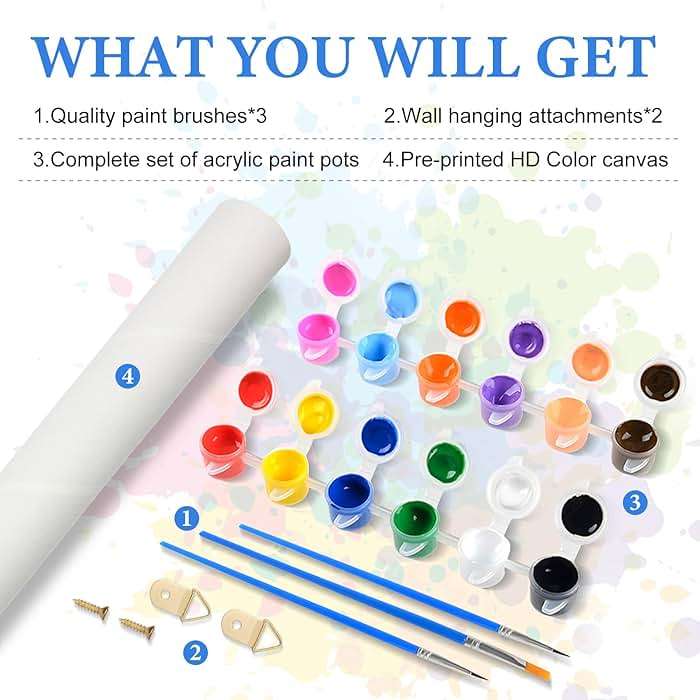 PRASIO Paint by Numbers Kit for Adults Beginner, Flowers Adult Paint by Number Kits on Canvas, DIY Acrylic Number Painting Crafts for Adults for Home Decor Gift 16x20 Inch - Image 4