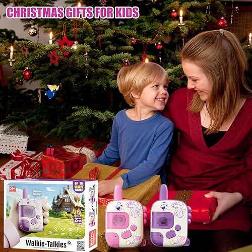 JKGIFTS Walkie Talkies Toys for Girls:Unicorn Toys 2 Pack Birthday Gifts for 3 4 5-7 8 Year Old Girls Toy for 4 5 6 7 8-10 Year Old Camping Outdoor Game,Christmas Stocking Stuffers for Girls Kids - Image 5
