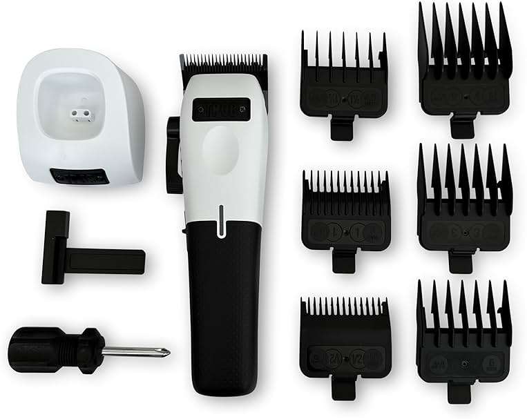TPOB Play Barber Hair Clippers for Men 7500 RPM with Rubber Grips (White) - Image 4