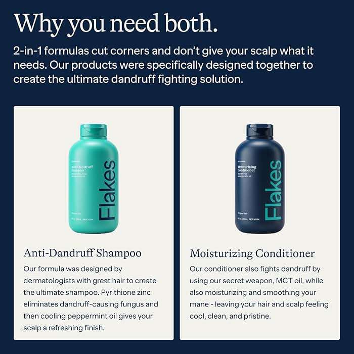 Flakes Anti Dandruff Shampoo and Conditioner Set | Dry, Flaky, & Itchy Scalp Shampoo | Sulfate & Paraben Free for Healthy Hair | Hydrating Shampoo and Moisturizing Conditioner for Scalp Care | 9 fl oz - Image 2