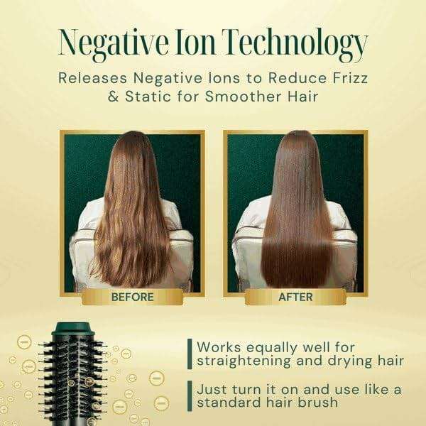 Asani Multipurpose Hot Air Brush - Blow Dryer with Interchangeable Heads for Curling, Straightening, and Volumizing, Heated Styling Brush for All Hair Types - Image 3
