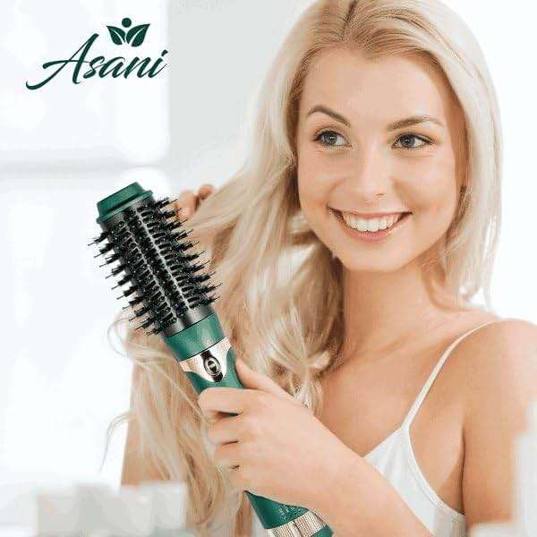 Asani Multipurpose Hot Air Brush - Blow Dryer with Interchangeable Heads for Curling, Straightening, and Volumizing, Heated Styling Brush for All Hair Types - Image 7