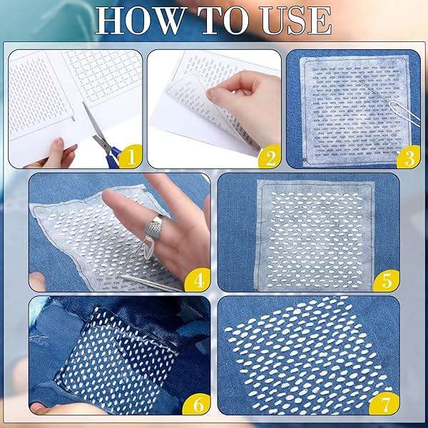 Hahafelt Sashiko Kit Sashiko Thread and Needles Thimble Denim Fabric Water Soluble Japanese Embroidery Kit for Beginners Hand Quilting and Mending, Sewing Supplies - Image 4