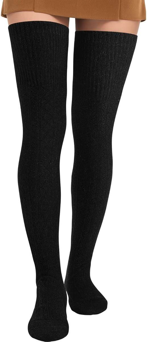 Pleneal Thigh High Socks - Womens Knee High Socks, Fashion Leg Warmers, Long Boot Stockings - Image 1