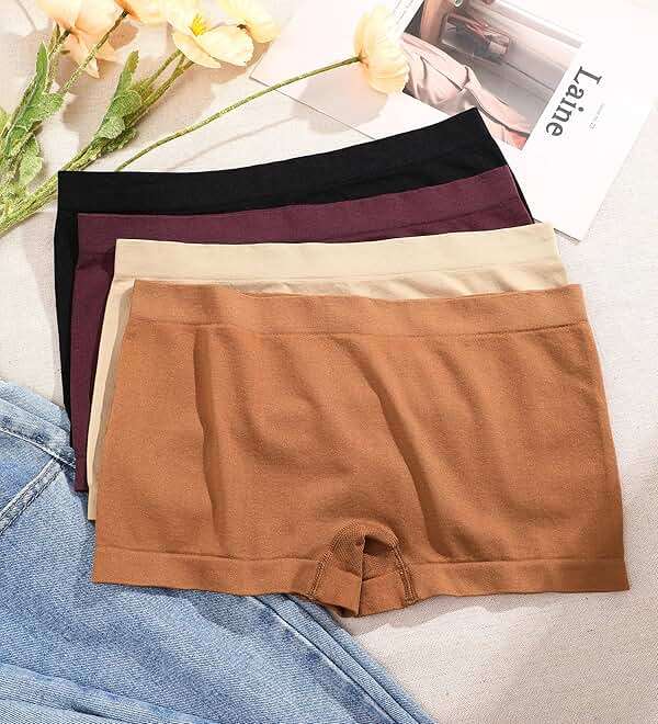 ALL OF SHE Boy Shorts Underwear for Women Full Coverage Boxer Briefs Soft Seamless Panties Lingerie Under Dress Booty Shorts - Image 5