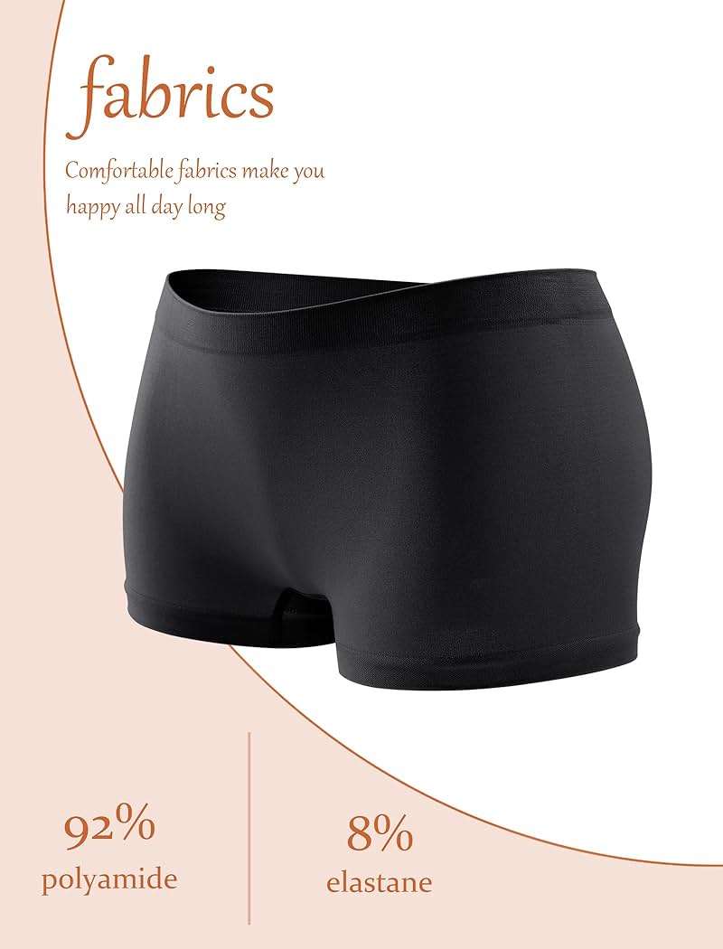 ALL OF SHE Boy Shorts Underwear for Women Full Coverage Boxer Briefs Soft Seamless Panties Lingerie Under Dress Booty Shorts - Image 7