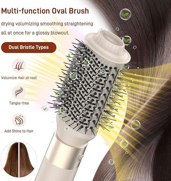 5 in 1 Hair Air Styler - Rotating Hair Dryer Brush 110000 RPM for Fast Drying & Hot-Air Automatic Wrap for Curling, Frizz-Free Blow Dryer Brush for Straightening Volumizing No Heat Damage - Image 9